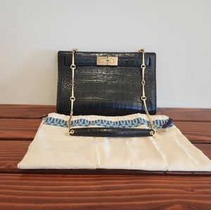 Tory Burch Croc Embossed Lee Radziwill Clutch (NWOT)